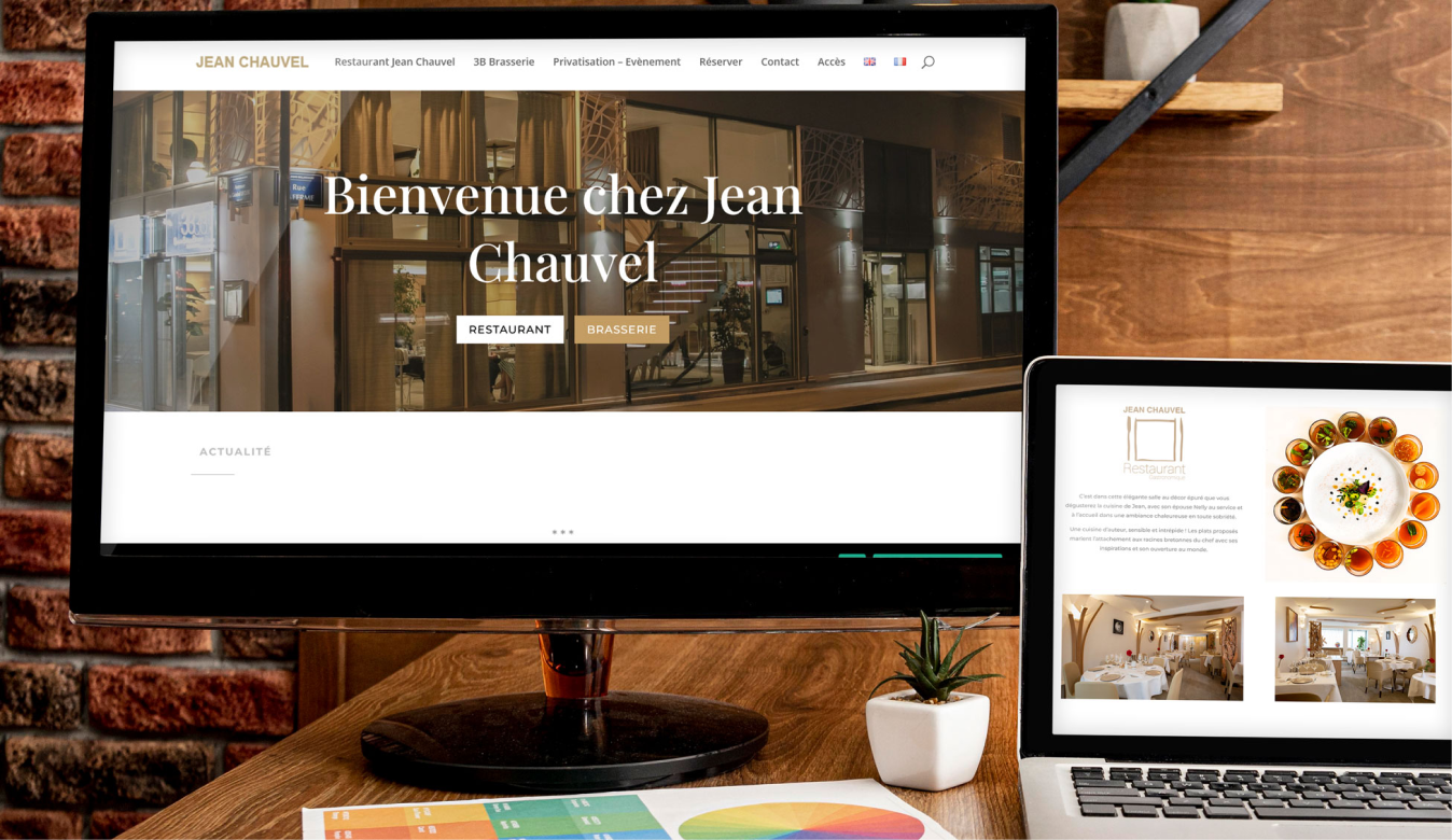 image de deux écrans montrant le site Jean Chauvel