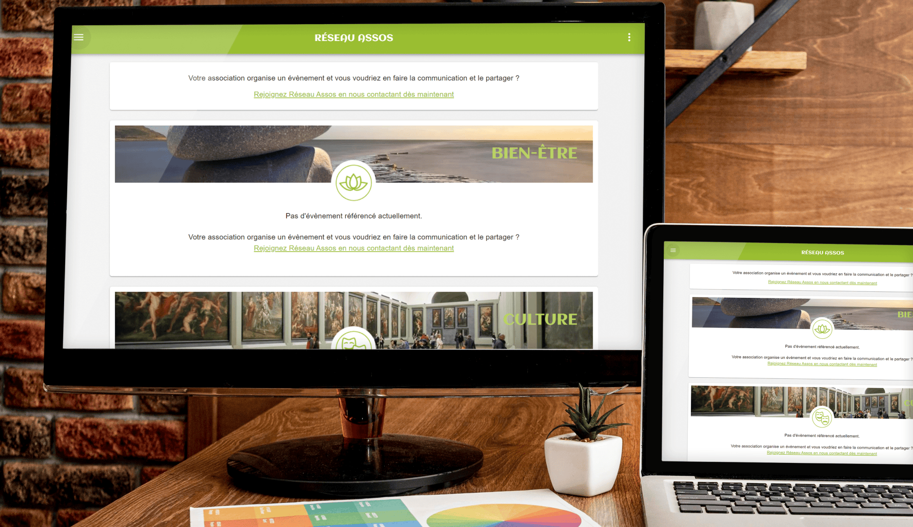 image de deux écrans montrant le site Reseau Assos